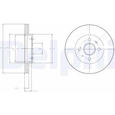 Delphi Bremsscheibe BG4213 Delphi Bremsscheibe BG4213