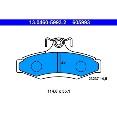 ATE Bremsbelagsatz, Scheibenbremse 13.0460-5993.2 ATE Bremsbelagsatz, Scheibenbremse 13.0460-5993.2
