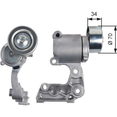 Gates Spannrolle, Keilrippenriemen DriveAlign™ T39140