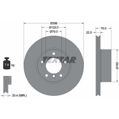 Textar Bremsscheibe PRO+ 92075005
