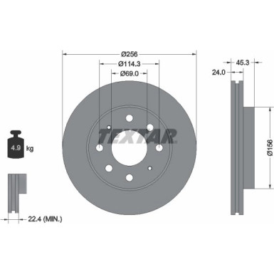Textar Bremsscheibe PRO 92103903 Textar Bremsscheibe PRO 92103903