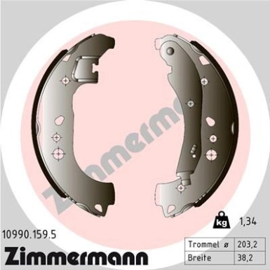 Zimmermann Bremsbackensatz 10990.159.5 Zimmermann Bremsbackensatz 10990.159.5