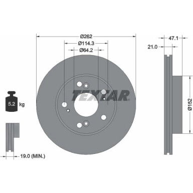Textar Bremsscheibe PRO 92175803 Textar Bremsscheibe PRO 92175803