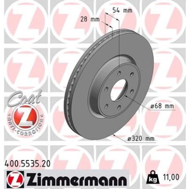 Zimmermann Bremsscheibe Coat Z 400.5535.20