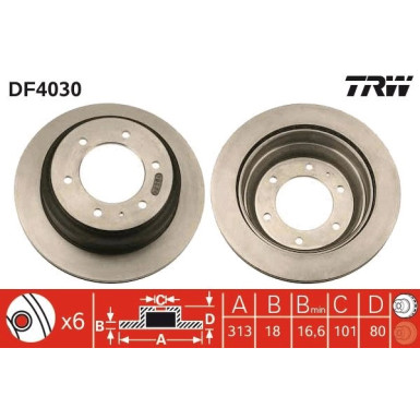 TRW Bremsscheibe DF4030