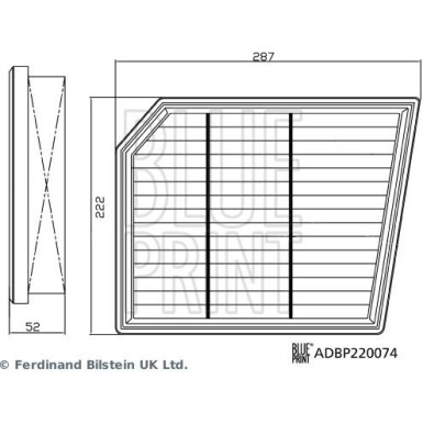 Blue Print Luftfilter ADBP220074 Blue Print Luftfilter ADBP220074
