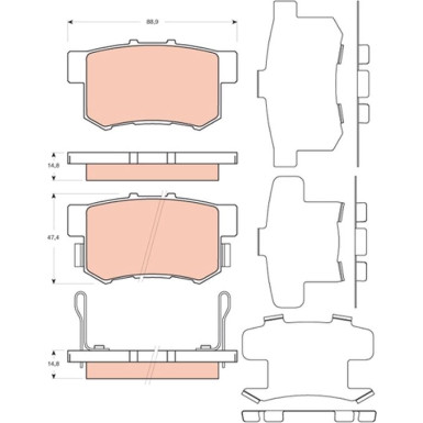 TRW Bremsbelagsatz, Scheibenbremse GDB3447 TRW Bremsbelagsatz, Scheibenbremse GDB3447