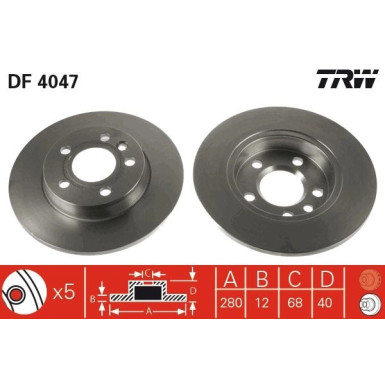 TRW Bremsscheibe DF4047