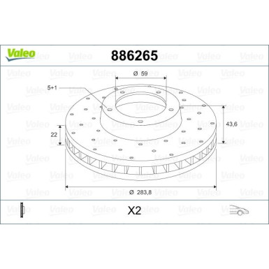 Valeo Bremsscheibe 886265 Valeo Bremsscheibe 886265