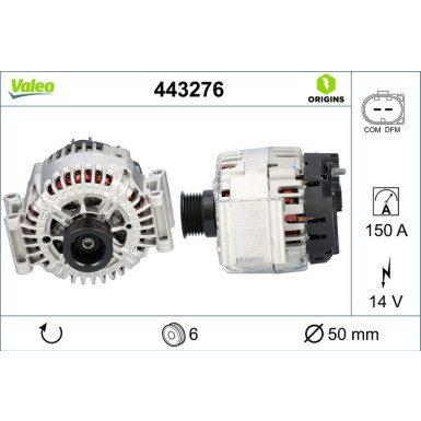 Valeo Generator VALEO ORIGINS 443276 Valeo Generator VALEO ORIGINS 443276