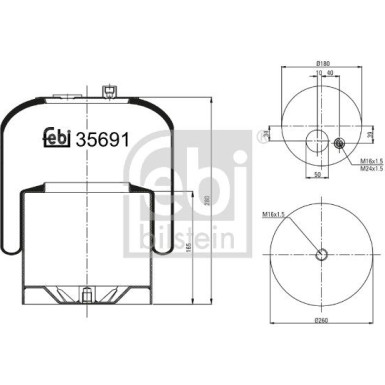 FEBI BILSTEIN 35691 Federbalg, Luftfederung