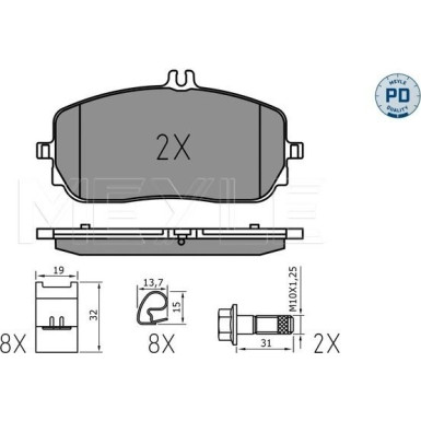 Meyle Bremsbelagsatz, Scheibenbremse MEYLE-PD: Advanced performance and design 025 229 4419/PD Meyle Bremsbelagsatz, Scheibenbremse MEYLE-PD: Advanced performance and design 025 229 4419/PD