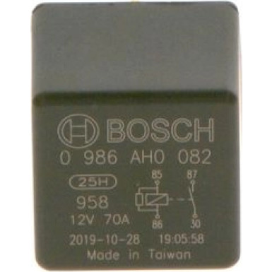 Relais, Arbeitsstrom 0 986 AH0 082 Relais, Arbeitsstrom 0 986 AH0 082