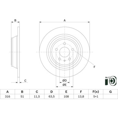 Bremsscheibe 0 986 479 D86 Bremsscheibe 0 986 479 D86