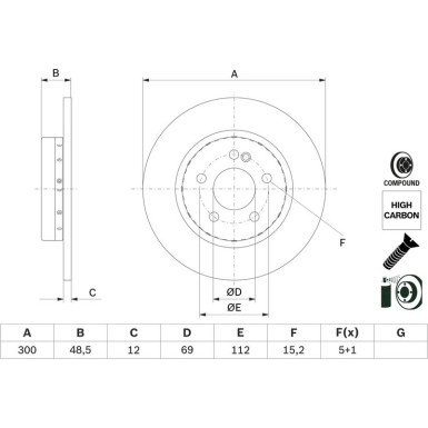 Bremsscheibe 0 986 479 H49 Bremsscheibe 0 986 479 H49