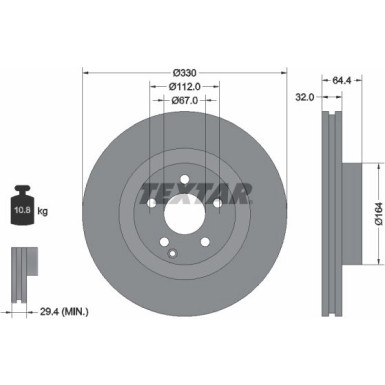 Textar Bremsscheibe PRO+ 92119905 Textar Bremsscheibe PRO+ 92119905