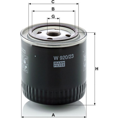 MANN-FILTER W 920/23 Ölfilter 3/4-16 UNF, Anschraubfilter MANN-FILTER W 920/23 Ölfilter 3/4-16 UNF, Anschraubfilter