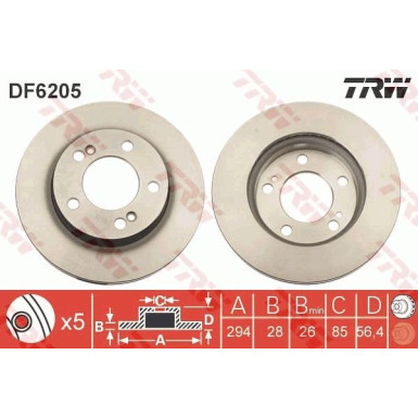 TRW Bremsscheibe DF6205