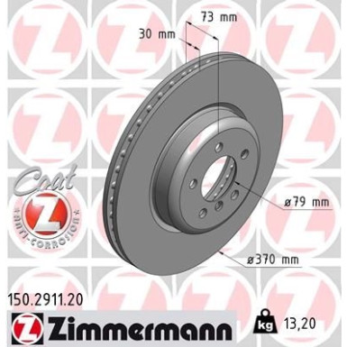 Zimmermann Bremsscheibe Coat Z 150.2911.20