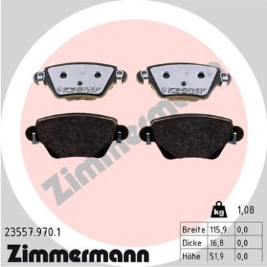 Bremsbelagsatz, Scheibenbremse 23557.970.1 Bremsbelagsatz, Scheibenbremse 23557.970.1