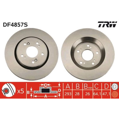 Bremsscheibe TRW SINGLE DF4857S
