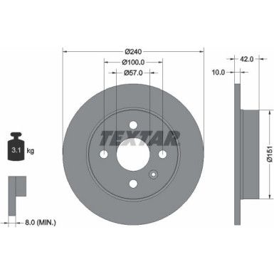 Textar Bremsscheibe PRO 92092003 Textar Bremsscheibe PRO 92092003
