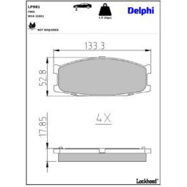 Delphi Bremsbelagsatz, Scheibenbremse LP981