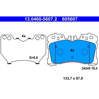 Bremsbelagsatz, Scheibenbremse 13.0460-5607.2 Bremsbelagsatz, Scheibenbremse 13.0460-5607.2
