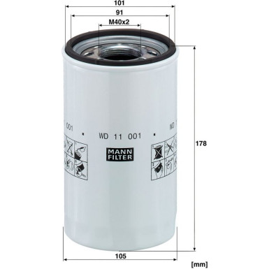 Filter, Arbeitshydraulik WD 11 001