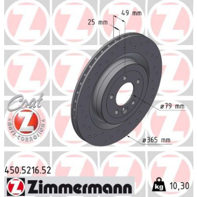Zimmermann Bremsscheibe SPORT Z 450.5216.52
