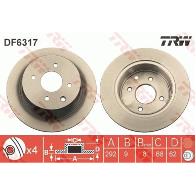 TRW Bremsscheibe DF6317 TRW Bremsscheibe DF6317