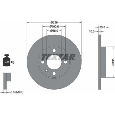 Textar Bremsscheibe PRO 92071903 Textar Bremsscheibe PRO 92071903