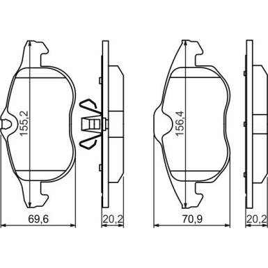 BOSCH Bremsbelagsatz, Scheibenbremse 0 986 494 044 BOSCH Bremsbelagsatz, Scheibenbremse 0 986 494 044