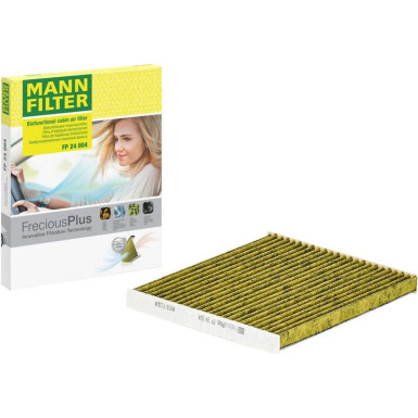MANN-FILTER FP 24 004 Innenraumfilter FreciousPlus Aktivkohlefilter mit Polyphenol, antibakteriell, Feinstaubfilter (PM 2.5) MANN-FILTER FP 24 004 Innenraumfilter FreciousPlus Aktivkohlefilter mit Polyphenol, antibakteriell, Feinstaubfilter (PM 2.5)