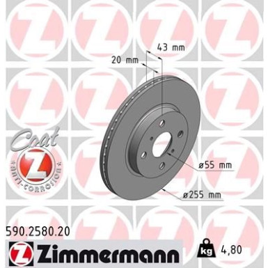Bremsscheibe 590.2580.20 Bremsscheibe 590.2580.20