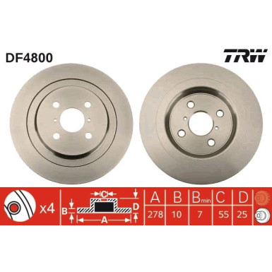 TRW Bremsscheibe DF4800 TRW Bremsscheibe DF4800