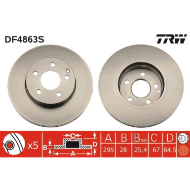 Bremsscheibe TRW SINGLE DF4863S