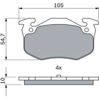 BOSCH Bremsbelagsatz, Scheibenbremse 0 986 460 970