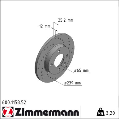 Bremsscheibe 600.1158.52 Bremsscheibe 600.1158.52