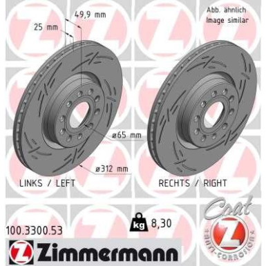 Zimmermann Bremsscheibe BLACK Z 100.3300.53 Zimmermann Bremsscheibe BLACK Z 100.3300.53