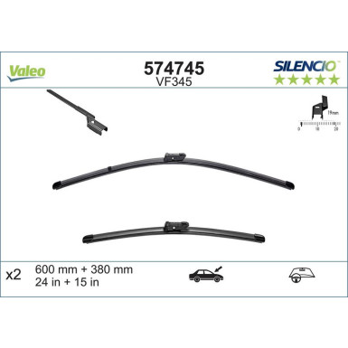 Valeo Wischblatt Scheibenwischer SILENCIO FLAT BLADE SET 574745