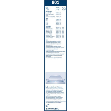 BOSCH 801 Scheibenwischer Twin 3 397 001 801 BOSCH 801 Scheibenwischer Twin 3 397 001 801