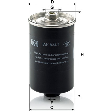 Kraftstofffilter WK 834/1 Kraftstofffilter WK 834/1