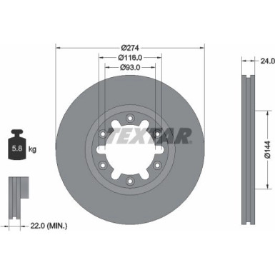 Textar Bremsscheibe 92136300