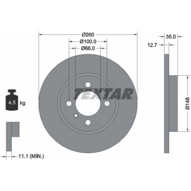 Textar Bremsscheibe 92026400 Textar Bremsscheibe 92026400