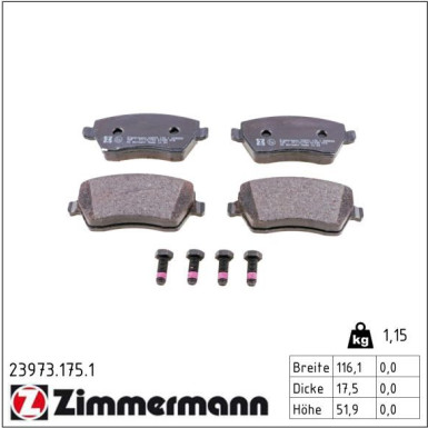 Bremsbelagsatz, Scheibenbremse 23973.175.1 Bremsbelagsatz, Scheibenbremse 23973.175.1