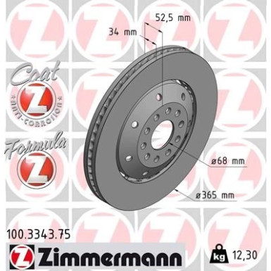 Zimmermann Bremsscheibe Formula Z 100.3343.75