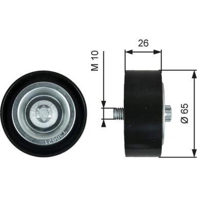 Gates Umlenk-/Führungsrolle, Keilrippenriemen DriveAlign™ T36621
