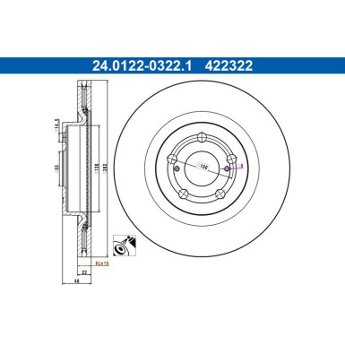 Bremsscheibe 24.0122-0322.1