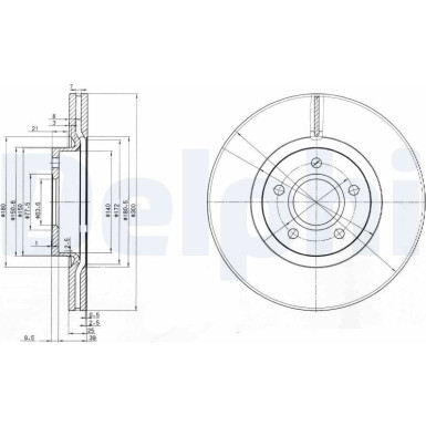 Delphi Bremsscheibe BG3895C